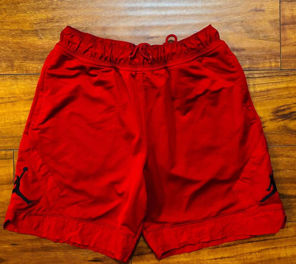 Nike Air Jordan Jumpman Diamond Mesh Basketball Shorts Gym Red sz M zip pockets